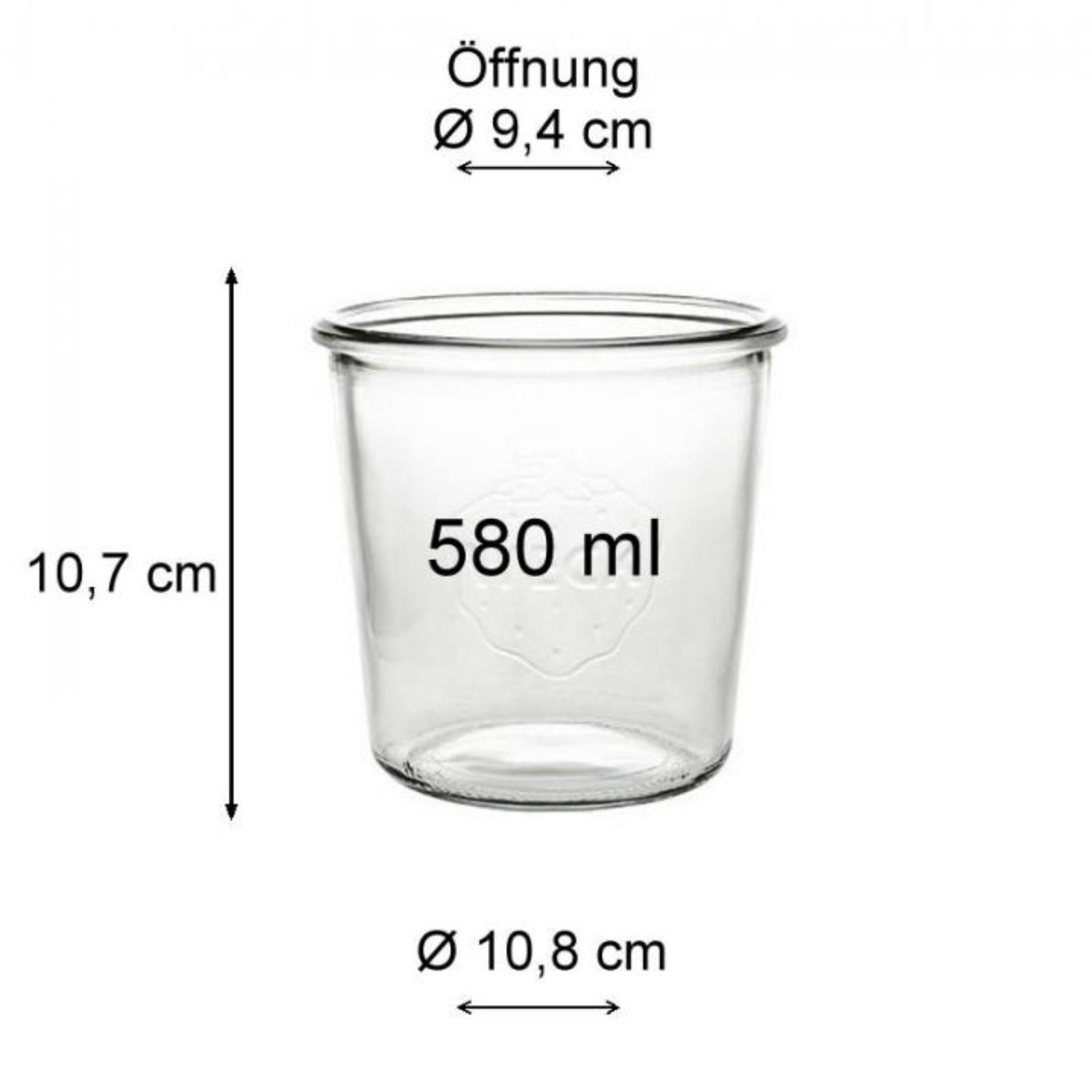 WECK Sturzglas 580 ml Einmachglas mit Deckel, 1/2 Liter Größe, ideal für Konservierung und Aufbewahrung, hochwertiges Glas, vielseitiges Einsatzgebiet in Küche und Haushalt.